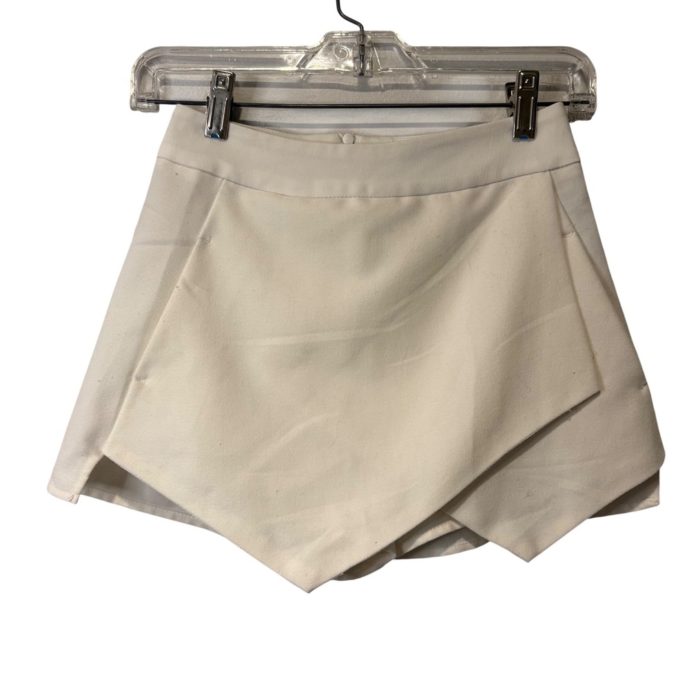 Aqua Cream‎ White Envelope Wrap Front Origami Skort Mini Shorts Womens Size XS